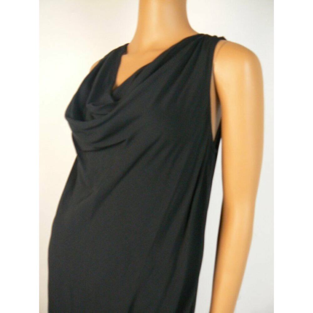 $158 Michael Stars Navy Blue Cowl Neck Keyhole Rounded Hem Shift Dress XS NEW - Picture 5 of 7